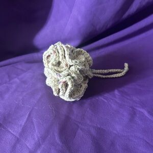 100% cotton travel size handmade shower scrubby